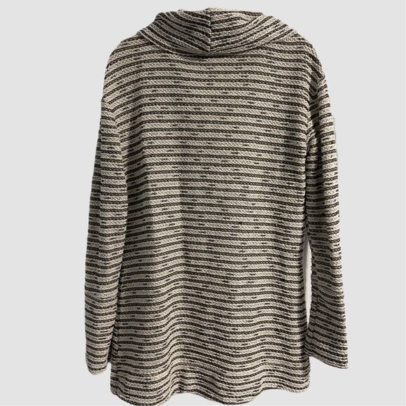 Merona Textured Black & White Cowl Neck Sweater Rayon/Cotton Blend Size Medium - Picture 3 of 5